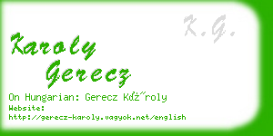 karoly gerecz business card